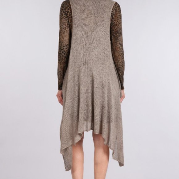 Animal Print Long Sleeve Short Dress - Picture 2 of 4